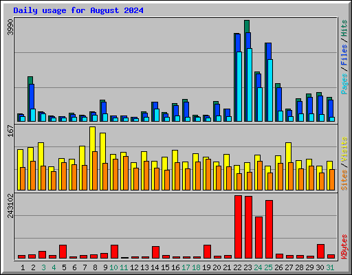 Daily usage for August 2024