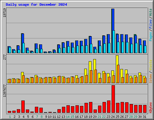 Daily usage for December 2024