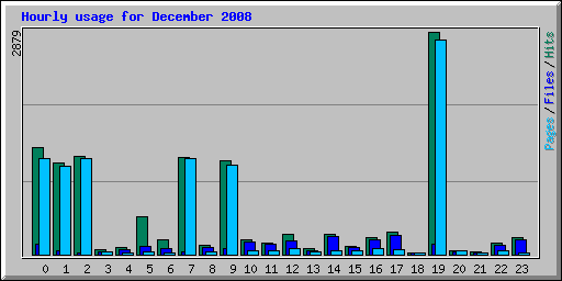 Hourly usage for December 2008
