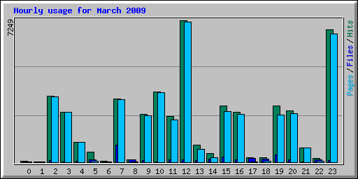 Hourly usage for March 2009