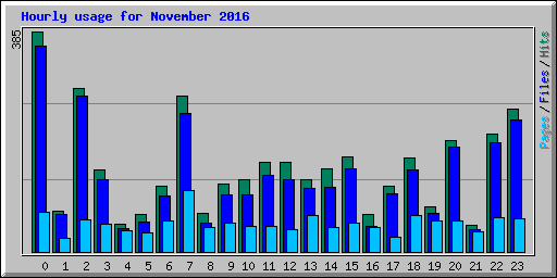 Hourly usage for November 2016