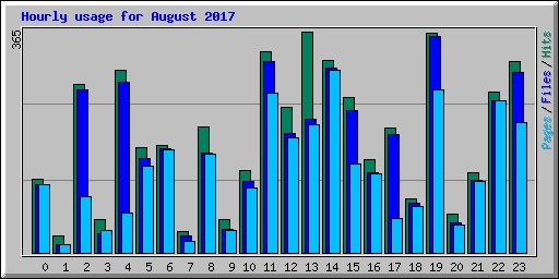 Hourly usage for August 2017