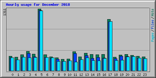 Hourly usage for December 2018