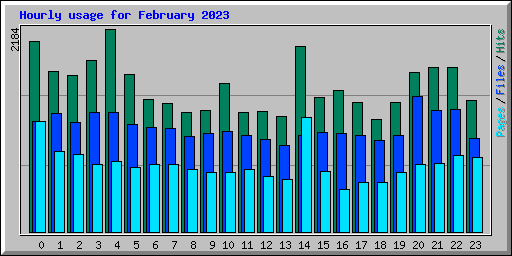 Hourly usage for February 2023
