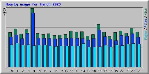Hourly usage for March 2023