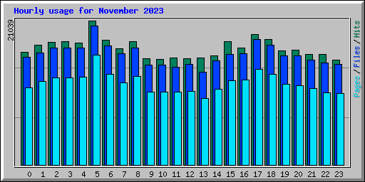 Hourly usage for November 2023